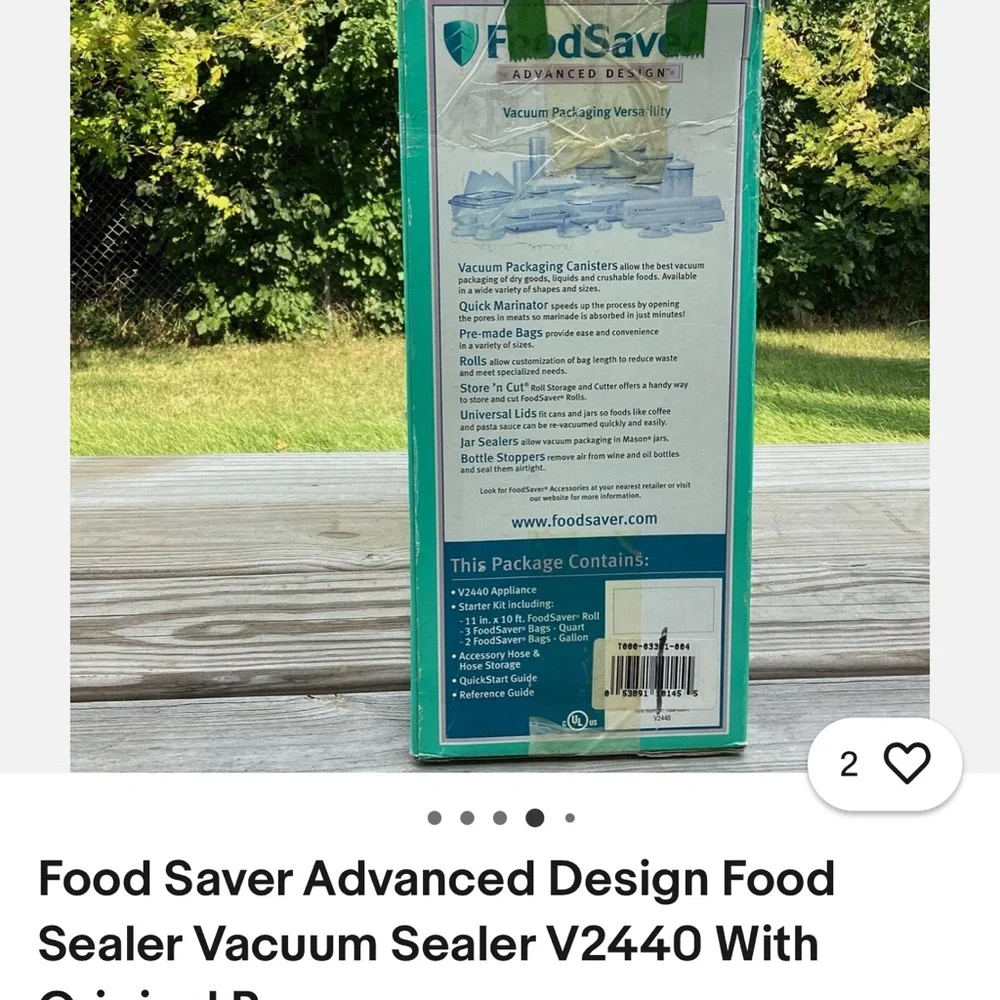 Food Saver Advanced Design Food Sealer Vacuum Sealer V2440 Original Box - Picture 11 of 11